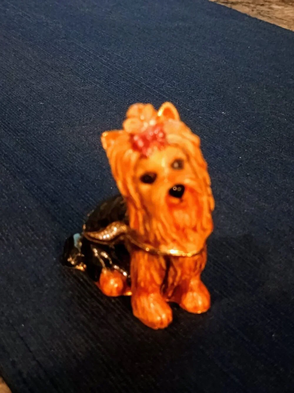 Yorkshire Terrier Enamel Jeweled Box